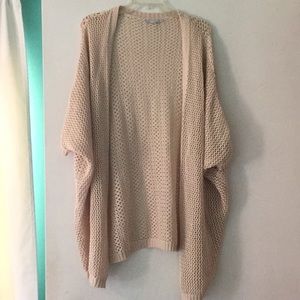 Cream Fishnet Short Sleeve Cardigan